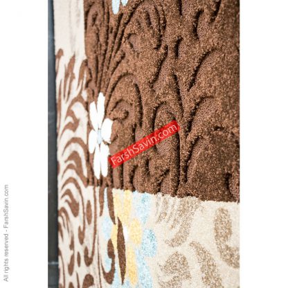 آفاق شکلاتی گلیم فرش ریزبافت ابریشمی فرش ساوین