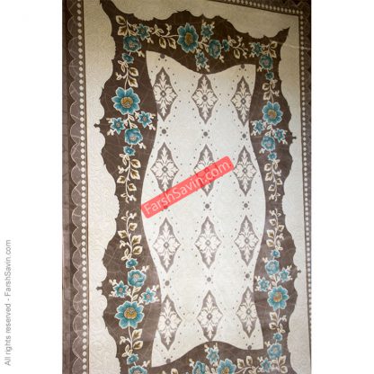 طرح 1507 آبی ابریشم گونه فرش ساوین مازندران